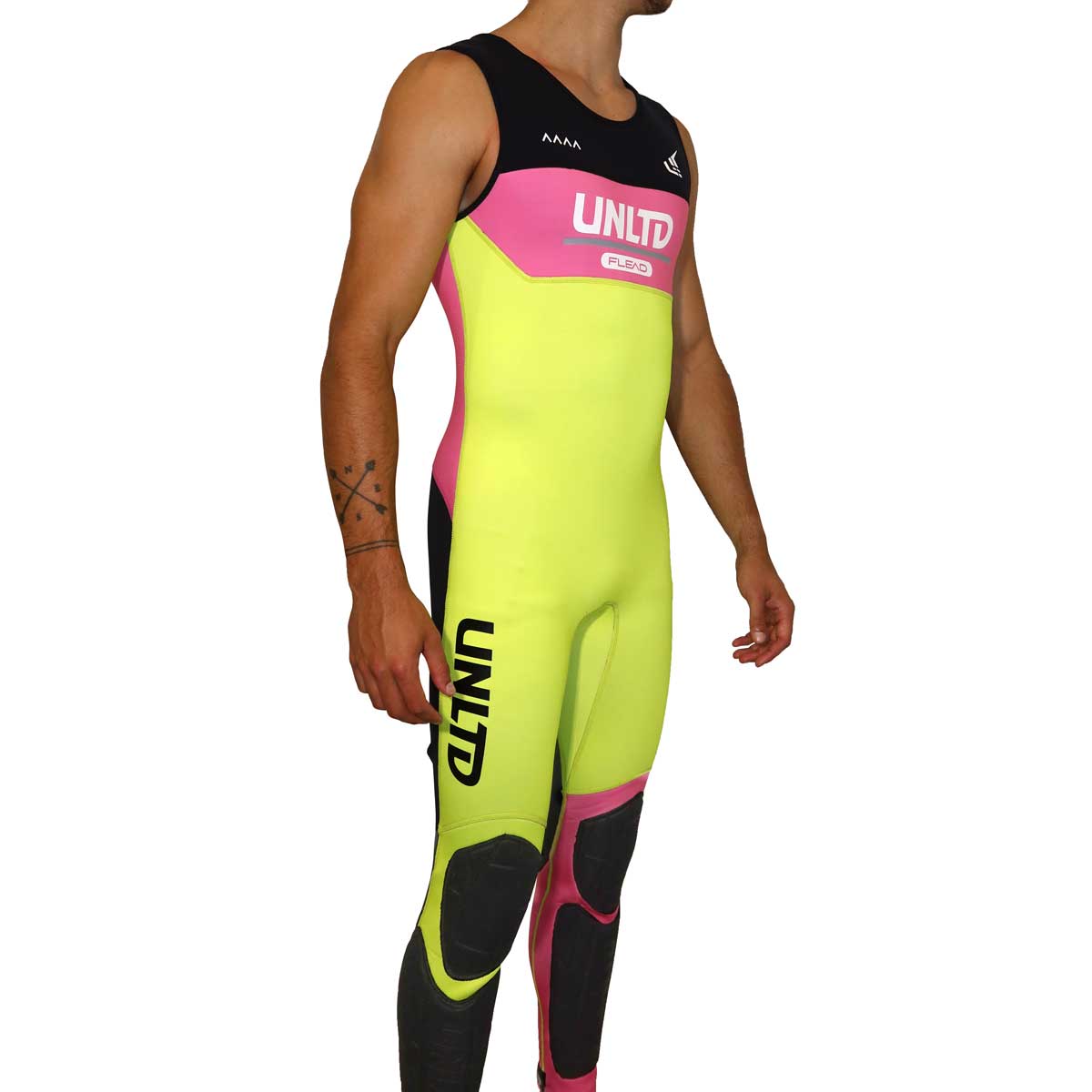 Flead Wetsuit John - Yellow/Pink